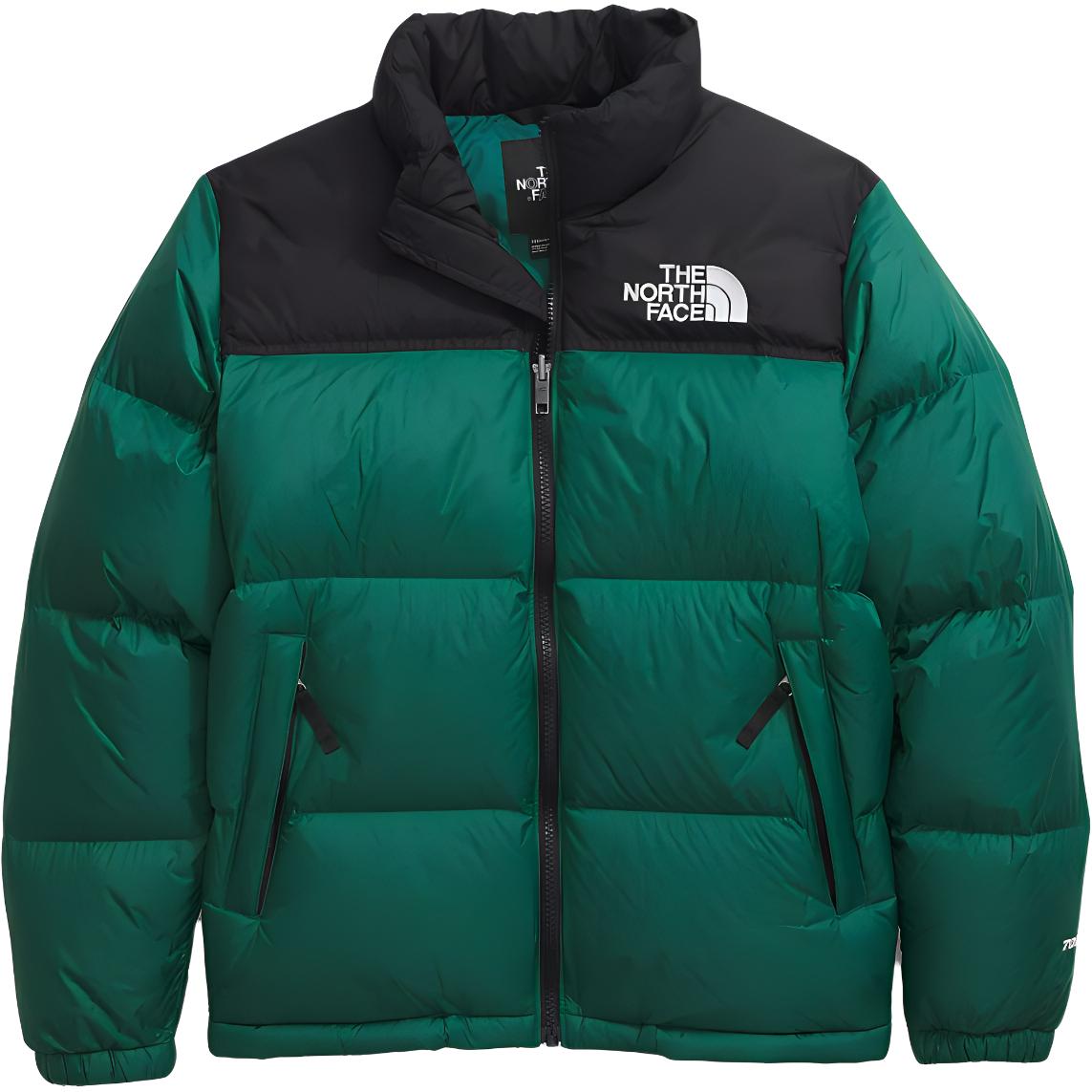 (Youth) The North Face 1996 Retro Nuptse Jacket Green Colorblock Youth Long Sleeve Jacket NF0A8A4C-NL1