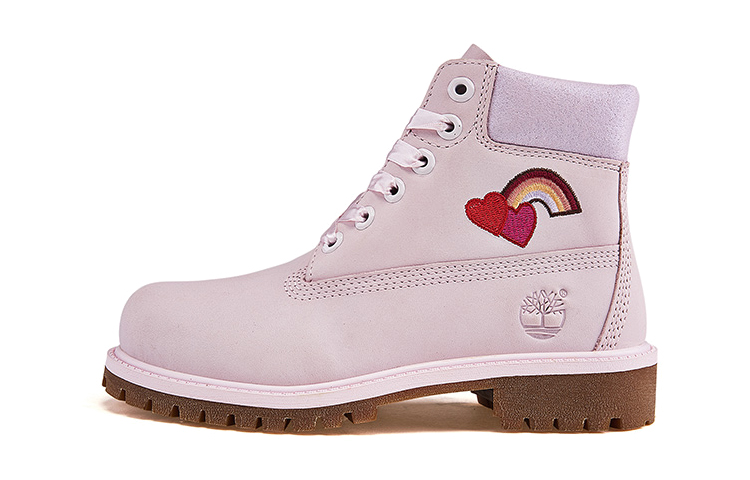 Buy (Youth) Timberland 6 Inch Premium Boot 'Embroidered Heart Light Pink' A2C97