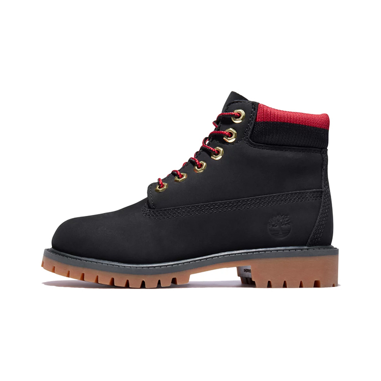 (Youth) Timberland 6 Inch Premium Waterproof Boots 'Black Red' A2FNV001