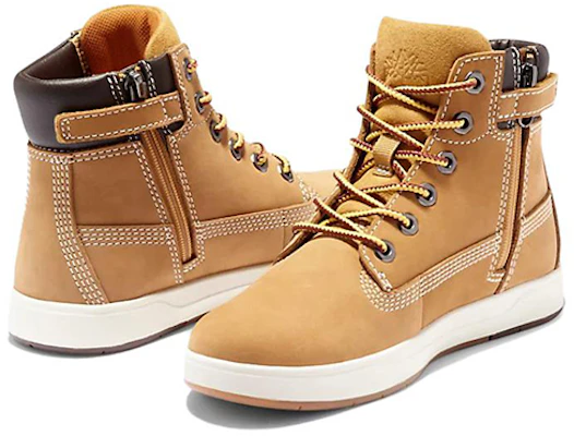 大童 Timberland添柏嵐 Davis Square 休閒 防滑耐磨 高筒 兒童板鞋 土黃色 Shop 大童 Timberland添柏嵐 Davis Square 休閒 防滑耐磨 高筒 兒童板鞋 土黃色