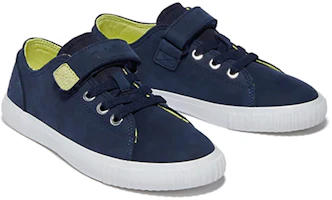 Shop 大童 Timberland添柏瀾 Newport Bay 魔術貼運動 透氣輕便耐磨 低筒 兒童板鞋 深藍