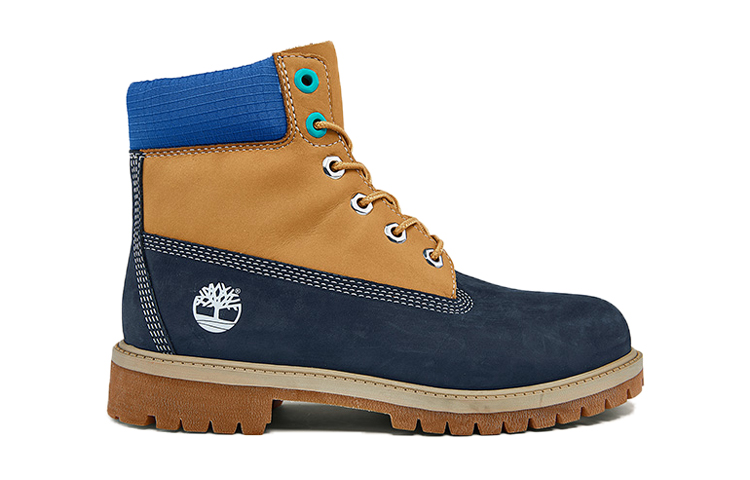 Order (JR) Timberland Premium 6 Inch Wasserdichte Stiefel ''Weizen Blau Marine'' A2F3U