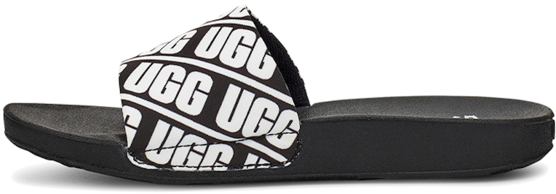 (Youth) UGG Beach Slide 'Repeat Graphic - Black White' 1107981K-BWHT Buy (Youth) UGG Beach Slide 'Repeat Graphic - Black White' 1107981K-BWHT