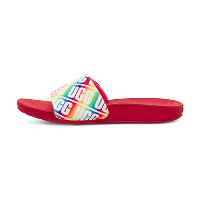 (Youth) UGG Beach Slide 'Repeat Graphic - Rainbow'