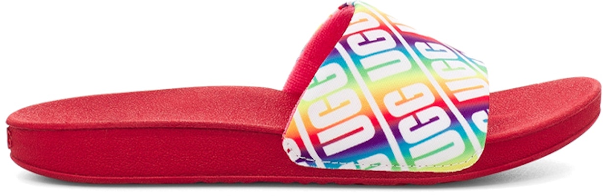 (Youth) UGG Beach Slide 'Repeat Graphic - Rainbow' 1107981K-RBW Order (Youth) UGG Beach Slide 'Repeat Graphic - Rainbow' 1107981K-RBW