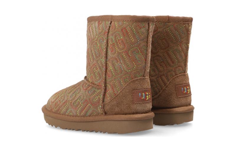 Lookbook (JR) UGG Classic II Graphic Stitch 'Chestnut' Pria/Wanita Boot Kulit Asli 1112383T-CHE