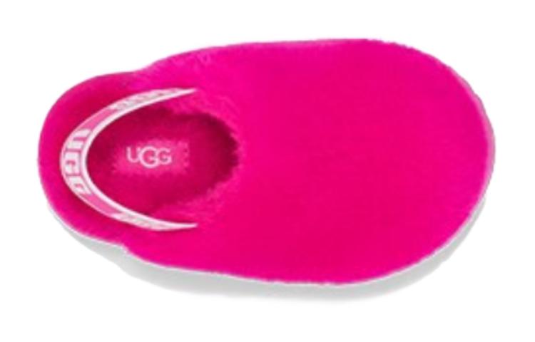 Shop 兒童 UGG 羊毛皮 圓頭鬆緊帶 兒童涼鞋 玫瑰紅色