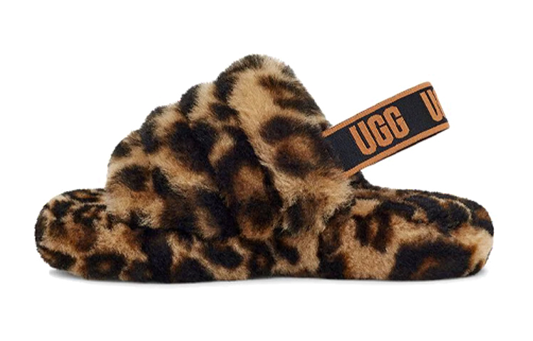 (Youth) UGG Fluff Yeah Slide 'Caramel Leopard Print' 1123640K-BTC