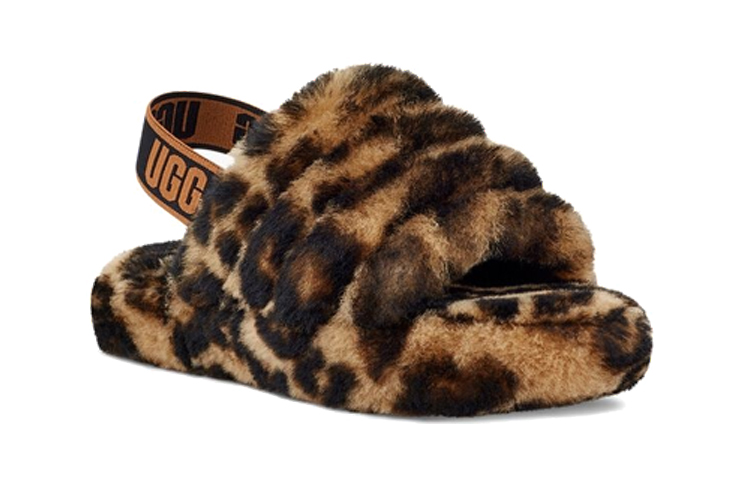 Lookbook (Youth) UGG Fluff Yeah Slide 'Caramel Leopard Print' 1123640K-BTC