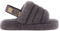 Order (JR) UGG Fluff Yeah Slide 'Glitter Grey' Kelabu Berkilau 1116492K-SHA