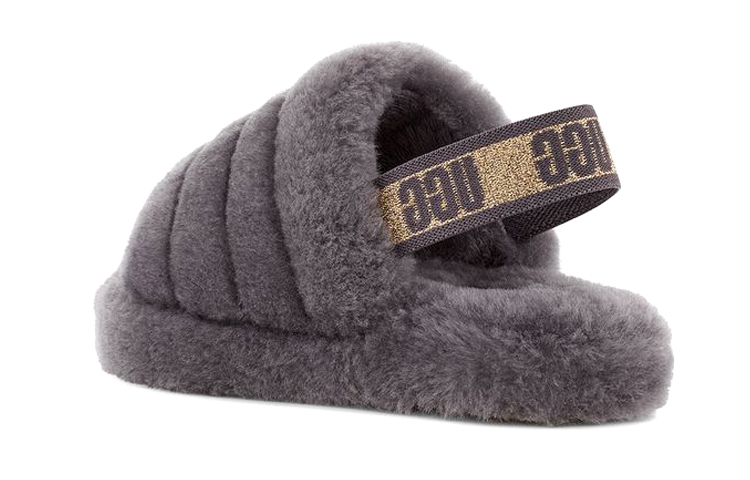 Lookbook (Youth) UGG Fluff Yeah Slide 'Glitter Grey' 1116492K-SHA