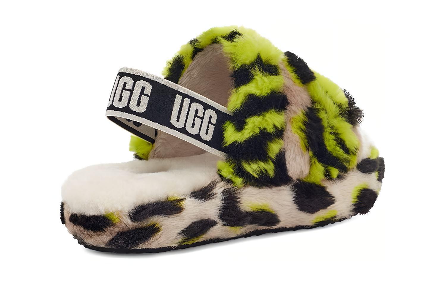 Shop (Youth) UGG Fluff Yeah Slide 'Green' 1124939K-KLM