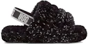 Order (Youth) UGG Fluff Yeah Slide 'Metallic Black Sparkle' 1125380K-BLK