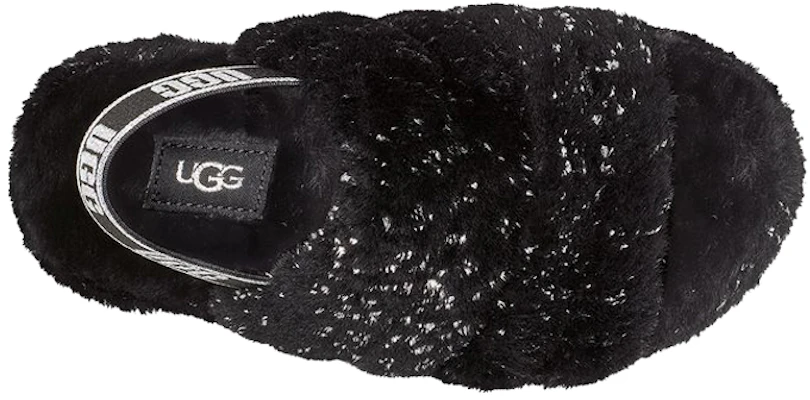 (Youth) UGG Fluff Yeah Slide 'Metallic Black Sparkle' 1125380K-BLK Shop (Youth) UGG Fluff Yeah Slide 'Metallic Black Sparkle' 1125380K-BLK