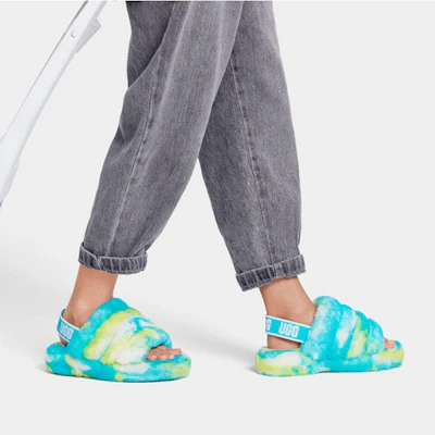 UGG 키즈 플러프 예 슬라이드 (오아시스 블루) 1123636K-OBSL Sizing UGG 키즈 플러프 예 슬라이드 (오아시스 블루) 1123636K-OBSL