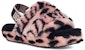 (JR) UGG Fluff Yeah Slide 'Pink Black' - Selipar Bulu Merah Jambu Hitam wanita 1124939K-PSLP