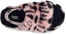 (JR) UGG Fluff Yeah Slide 'Pink Black' - Selipar Bulu Merah Jambu Hitam wanita 1124939K-PSLP