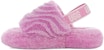 (JR) UGG Fluff Yeah Slide 'Pink Wave' untuk wanita 1124929K-WDF