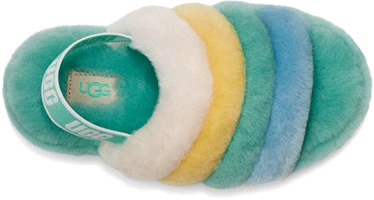 Shop (JR) UGG Fluff Yeah Slide ''Blanc Jaune Vert'' 1116570K-TPMLT