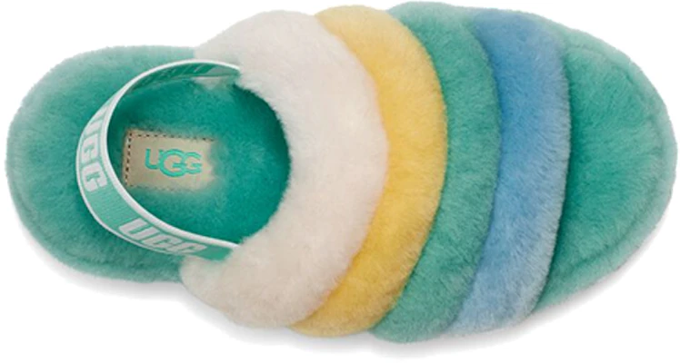 (JR) UGG Fluff Yeah Slide ''Blanc Jaune Vert'' 1116570K-TPMLT Shop (JR) UGG Fluff Yeah Slide ''Blanc Jaune Vert'' 1116570K-TPMLT