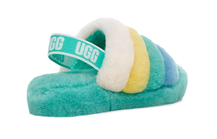 Purchase (JR) UGG Fluff Yeah Slide ''Blanc Jaune Vert'' 1116570K-TPMLT