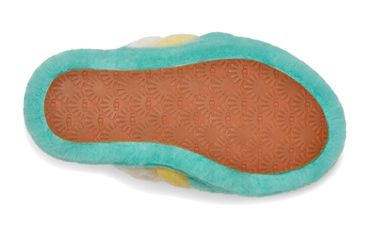 Details for (JR) UGG Fluff Yeah Slide ''Blanc Jaune Vert'' 1116570K-TPMLT