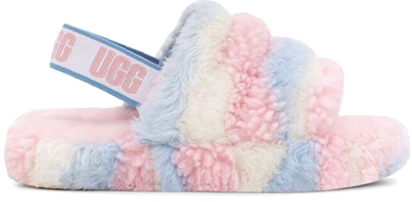(JR) UGG Fluff Yeah Slide 加州骄傲条纹拖鞋 1120114K-PSTR Order (JR) UGG Fluff Yeah Slide 加州骄傲条纹拖鞋 1120114K-PSTR