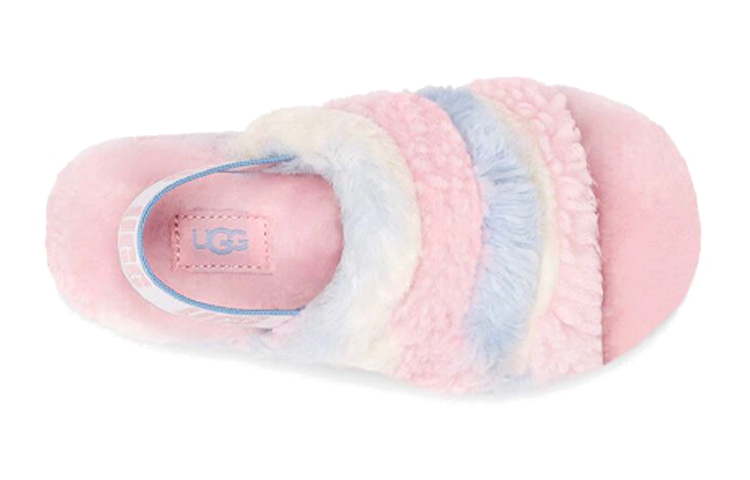 Shop (JR) UGG Fluff Yeah Slide 加州骄傲条纹拖鞋 1120114K-PSTR