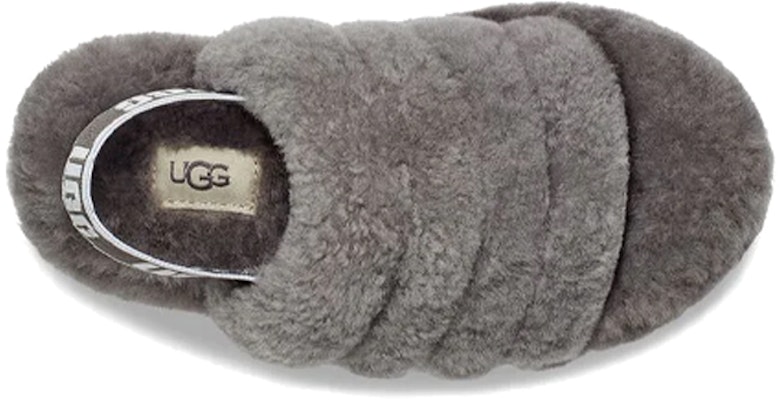 (青少年款)UGG Fluff Yeah 軟毛拖鞋 炭灰色 1098494K-CHRC Shop (青少年款)UGG Fluff Yeah 軟毛拖鞋 炭灰色 1098494K-CHRC