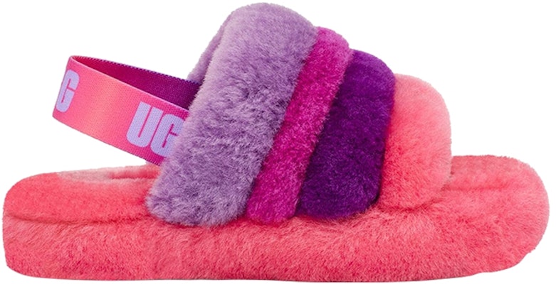 (Youth) UGG Fluff Yeah Slide Pink Purple Rainbow 1120075K-PPRB Order (Youth) UGG Fluff Yeah Slide Pink Purple Rainbow 1120075K-PPRB