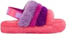 (JR) UGG Fluff Yeah Slide Merah Jambu Ungu Pelangi 1120075K-PPRB