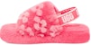 (JR) UGG Fluff Yeah Slide Poppy Strawberry Sorbet - Sandal Berbulu Trendy Merah Jambu 1119839K-SSBT