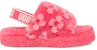 (JR) UGG Fluff Yeah Slide Poppy Strawberry Sorbet - Sandal Berbulu Trendy Merah Jambu 1119839K-SSBT