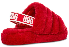 Purchase UGG Fluff Yeah 簡約休閒毛絨露趾涼鞋 大童 紅