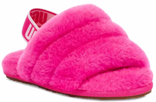 Lookbook UGG Fluff Yeah Slide 簡約休閒露趾毛絨涼鞋 小童 玫瑰紅