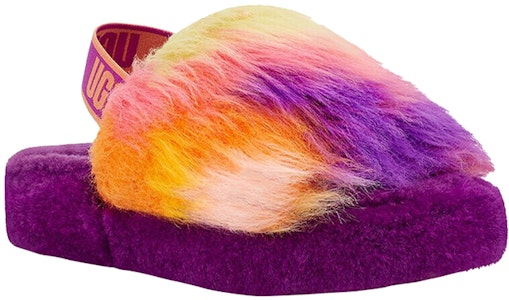 UGG Fluff Yeah 滑鞋 毛茸茸 居家休閒 時尚拖鞋 大童版 紫色 Lookbook UGG Fluff Yeah 滑鞋 毛茸茸 居家休閒 時尚拖鞋 大童版 紫色