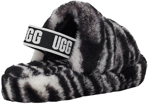 (JR) UGG Fluff Yeah 斑马图案拖鞋 1116156K-BWHT Purchase (JR) UGG Fluff Yeah 斑马图案拖鞋 1116156K-BWHT