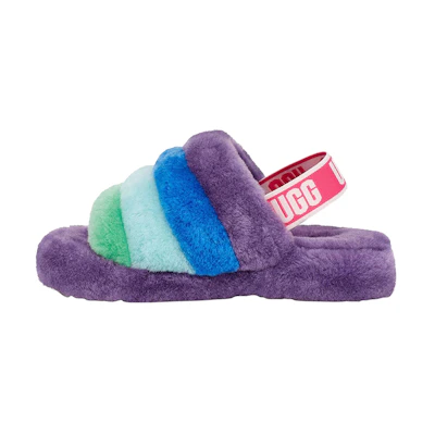 (Youth) UGG Fluff Yeah Slides 'Purple Rainbow'