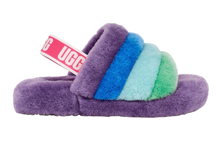 (Youth) UGG Fluff Yeah Slides 'Purple Rainbow' 圖 2