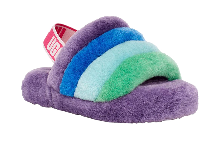 (Youth) UGG Fluff Yeah Slides 'Purple Rainbow' 圖 3