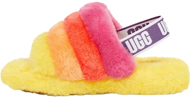 (Youth) UGG Fluff Yeah Slide 'Yellow Rainbow' 1116157K-YRNB (Youth) UGG Fluff Yeah Slide 'Yellow Rainbow' 1116157K-YRNB
