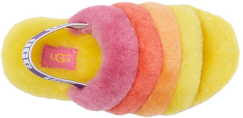 (Youth) UGG Fluff Yeah Slide 'Yellow Rainbow' 1116157K-YRNB Shop (Youth) UGG Fluff Yeah Slide 'Yellow Rainbow' 1116157K-YRNB