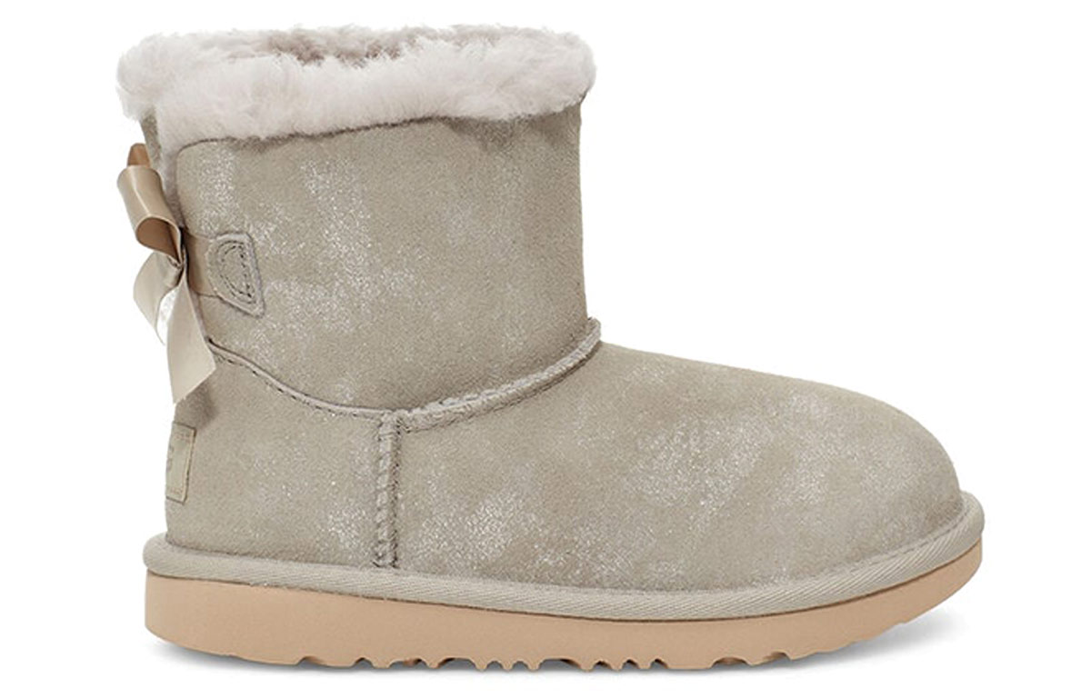Order (Youth) UGG Mini Bailey Bow II Shimmer 'Grey Big Kid' 1116173K-GOA