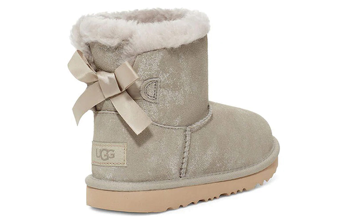 Shop (Youth) UGG Mini Bailey Bow II Shimmer 'Grey Big Kid' 1116173K-GOA