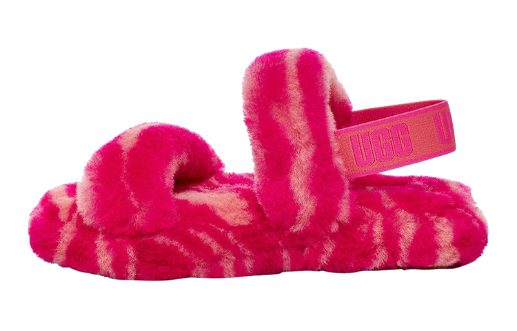 (Youth) UGG Oh Yes 'Zebra Rose Red with Faux Fur' 1116642K-RCR