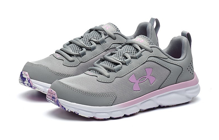Order (JR) Sepatu Lari Under Armour Assert 9 AC 'Abu-Abu Pink' 3025810-100