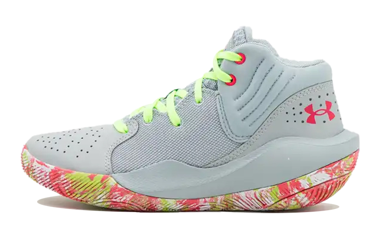 (Youth) Under Armour Jet '21 GS 'Mod Grey Quirky Lime Camo' 3024794-106