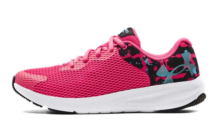 (Youth) Under Armour Pursuit 2 Big Logo Print Sneakers Red 3025146-600