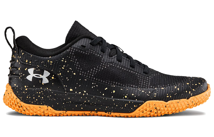 Order (JR) Under Armour X Level Mainshock Splatter Kasut Hitam/Jingga 3022523-001