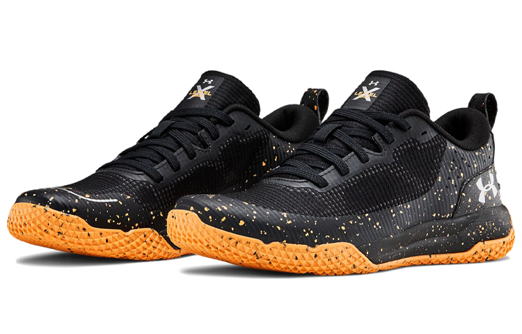 Lookbook (JR) Under Armour X Level Mainshock Splatter Kasut Hitam/Jingga 3022523-001